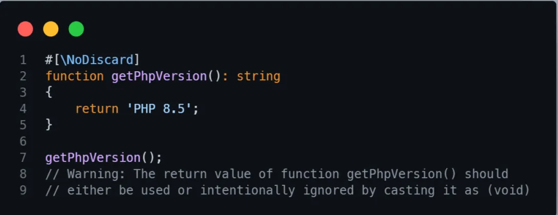PHP NoDiscard Attribute